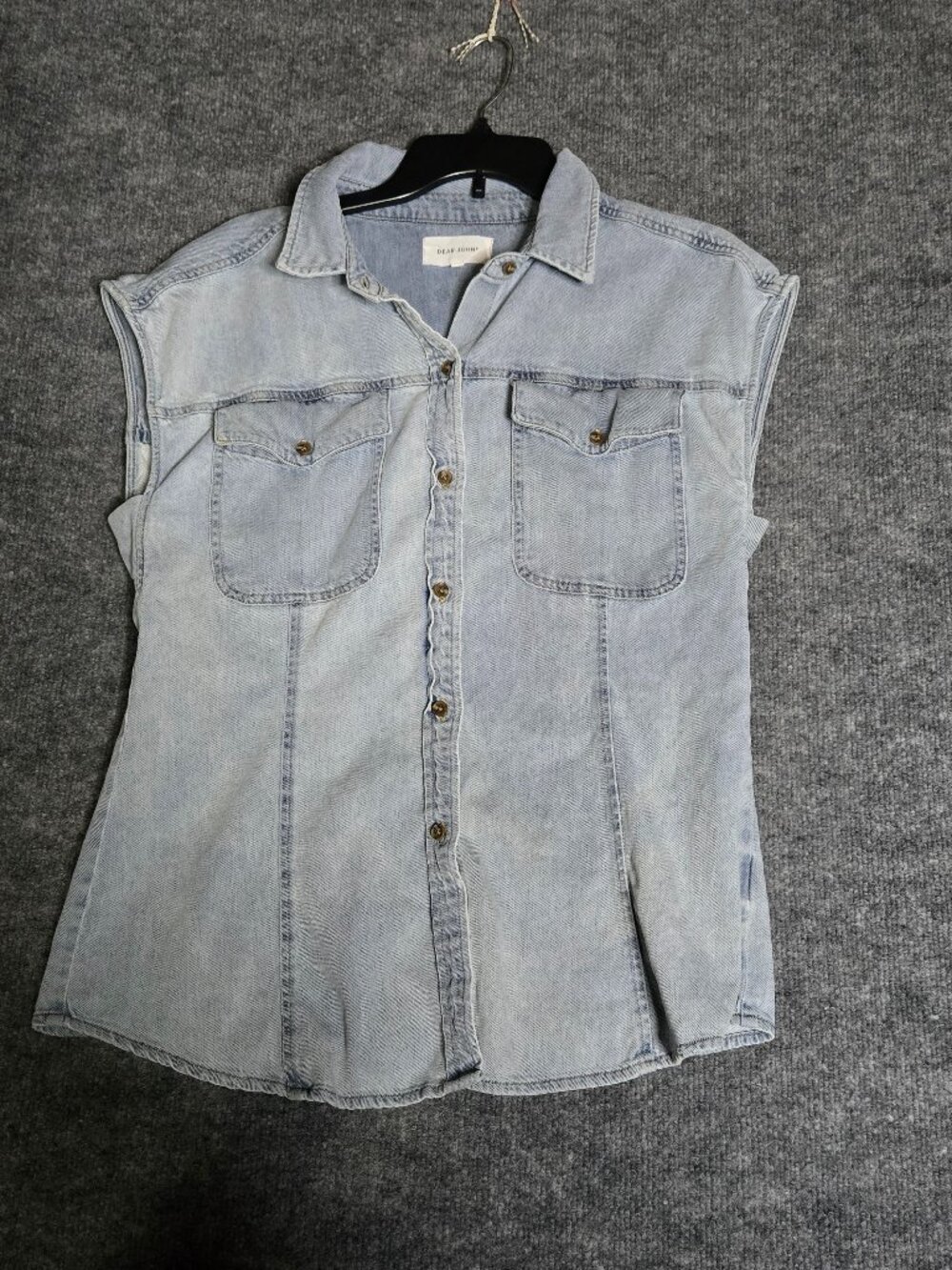 Dear John Morgan Blue Denim Jean Vest Button Front Women’s Large.